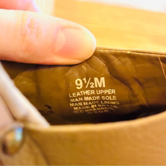 Enzo Angolini Brown Tan Leather Wood Heel Clogs Heels Pumps Size 9.5 - Picture 7 of 7